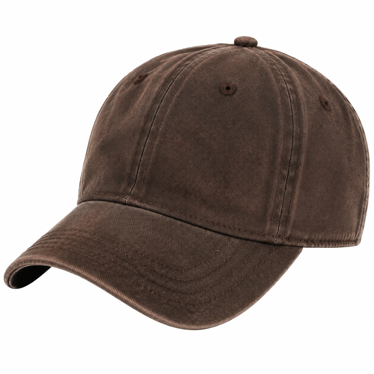Baseballkappe Einheitsgröße Braun Textil im Used-Look mit gebogenem Schirm