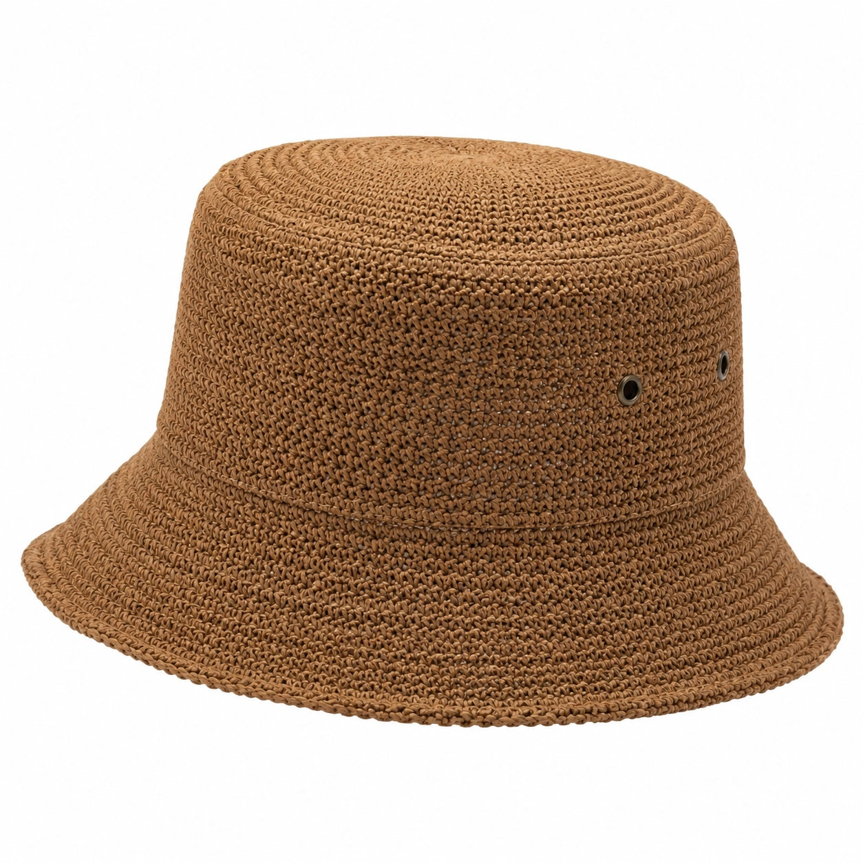 Anglerhut Einheitsgröße aus geflochtener Strohfaser Braun für Freizeit im Bucket-Stil