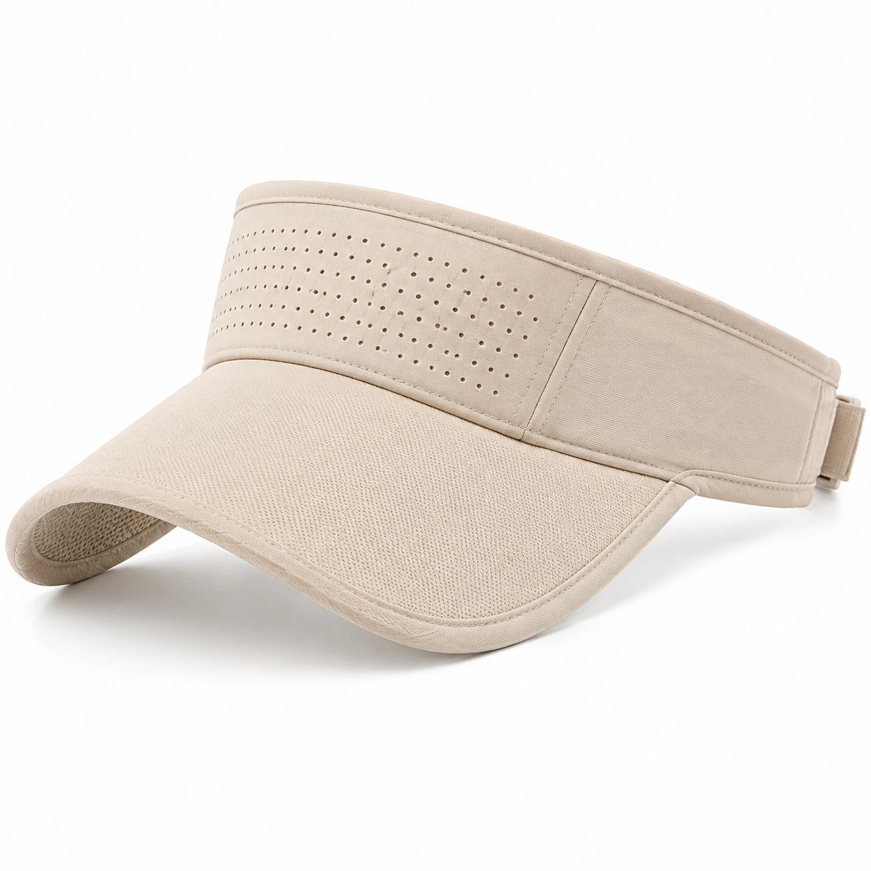 Sonnenvisier Einheitsgröße Beige aus Textil mit verstellbarem Verschluss