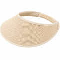Sonnenvisier Einheitsgröße Beige geflochtenes Material mit elastischem Band
