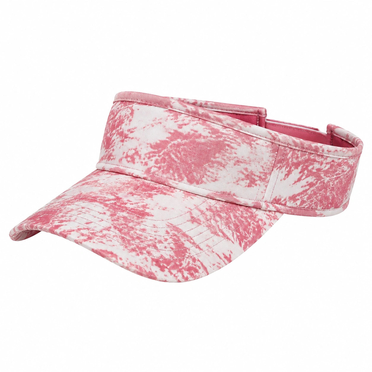 Sonnenvisier Einheitsgröße Textil Rosa Weiß gemustert verstellbar
